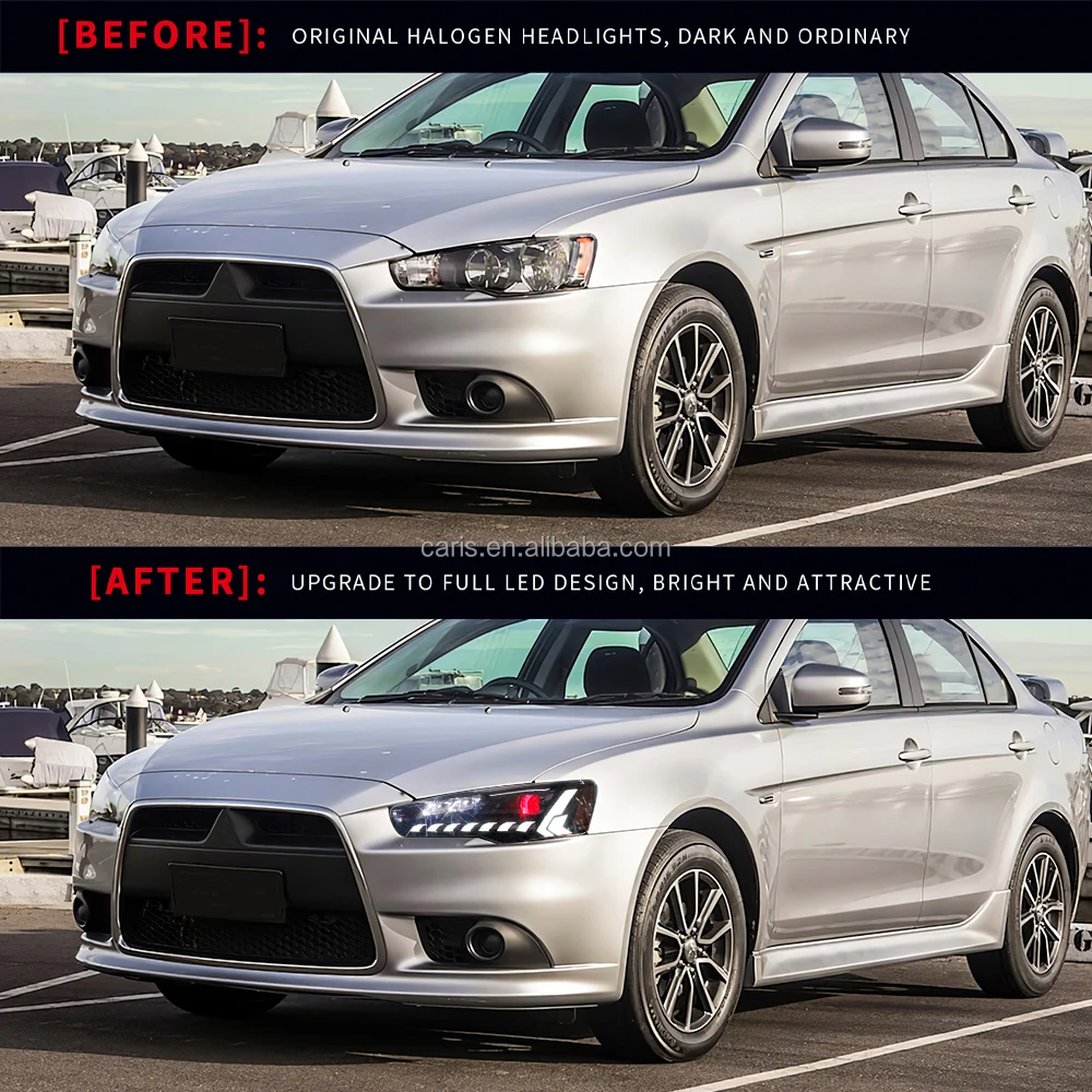 Faro Led con animación de arranque, nuevo estilo arcaico, para faros delanteros HC Motion Lancer 2008-2017 (disponible en EE. UU.)