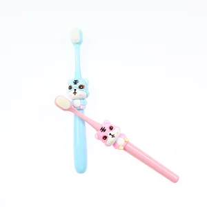 Toothbrush Manufacturer Cute Little tiger Animal Shaped ultra Fine Kids High-end 10000 Hair Tooth Brush OEM