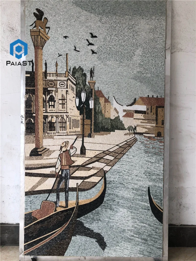 product white gold black marble wall stone art tiles mosaic for sale-5