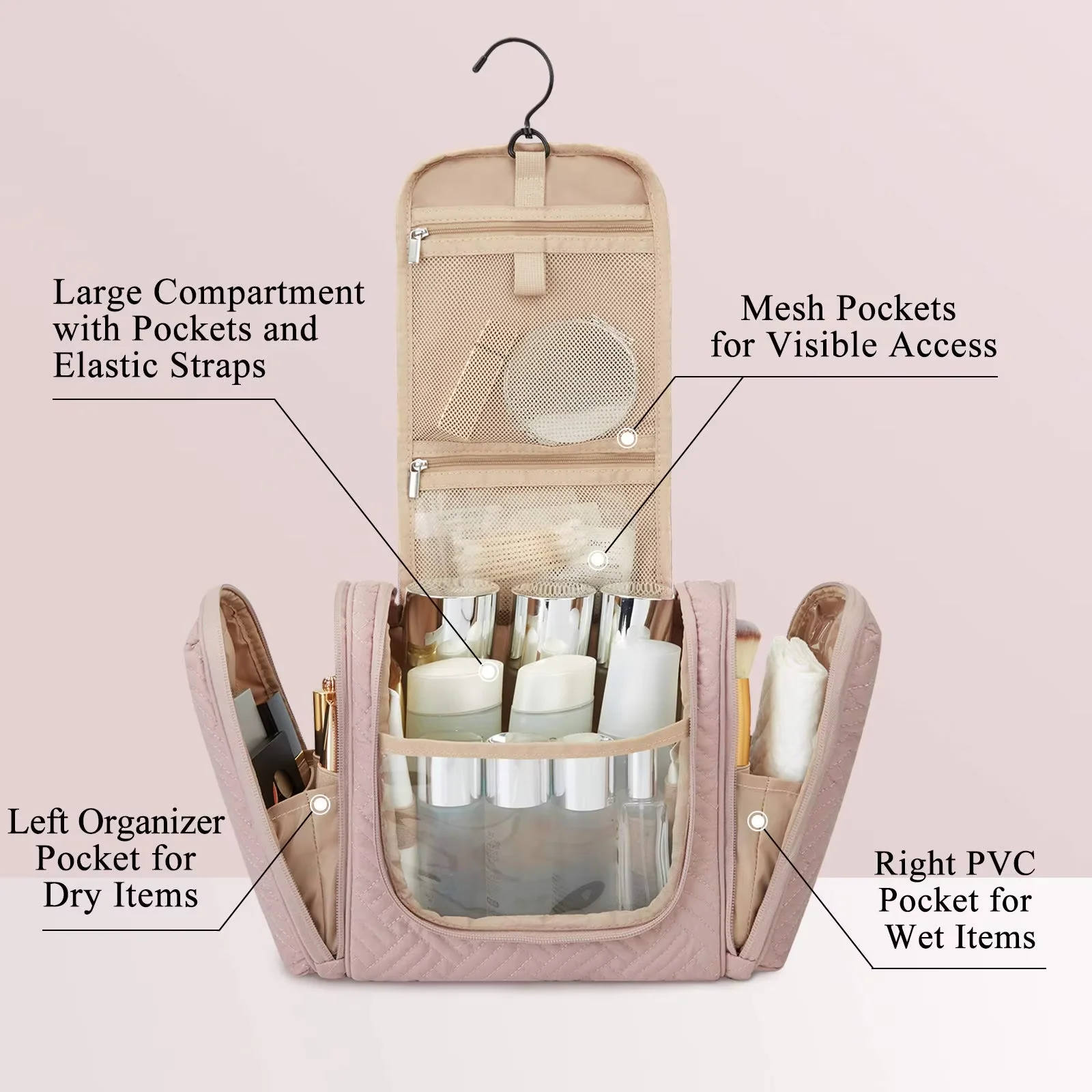 cosmetic bag with compartments