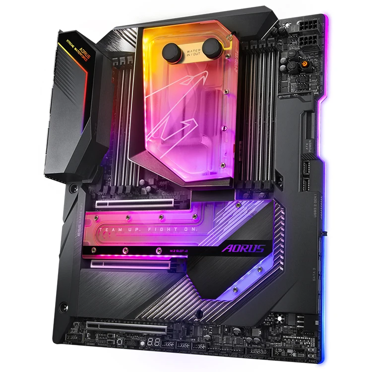 Used GIGABYTE X299X AORUS XTREME WATERFORCE with Intel X299 Chipset LGA 2066 Socket Gaming Server Motherboard