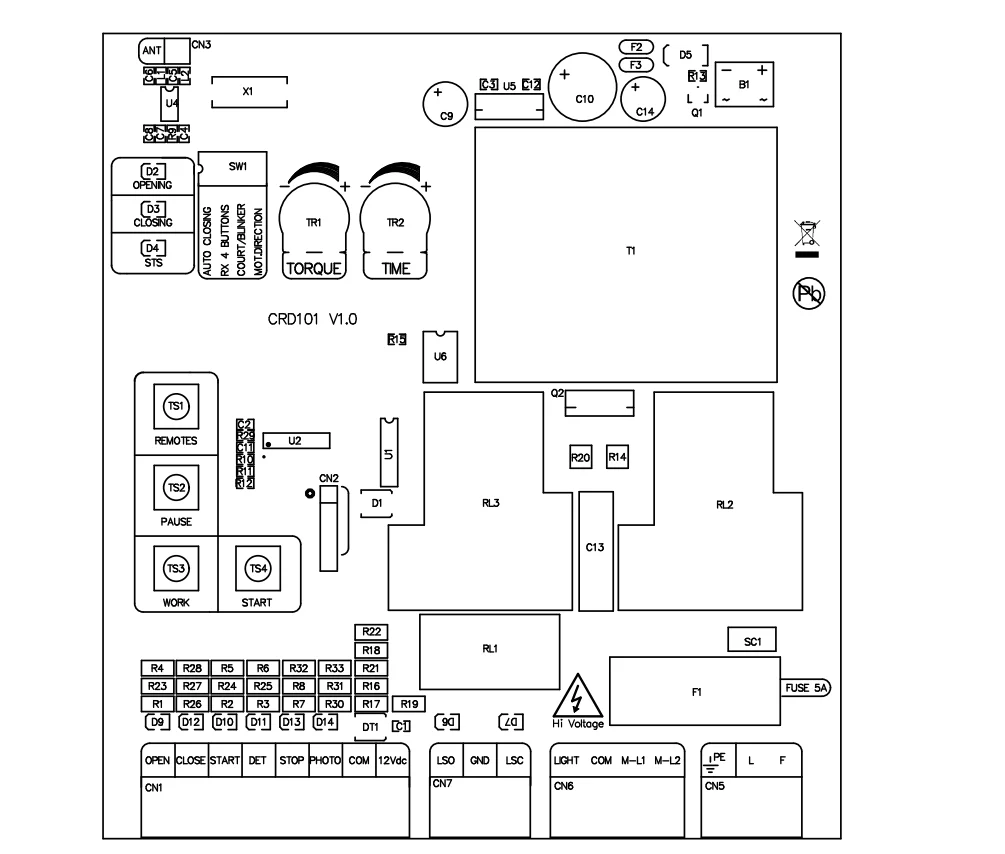 Sliding Gate Motor Opener PCB Control Board Motherboard Replaced Circuit Board Universal Version