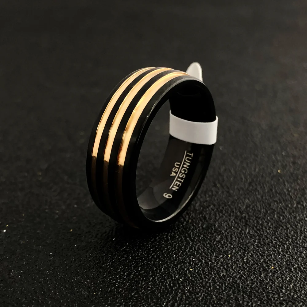 STYLISH BLACK AND GOLD RING FOR BOYS AND GIRLS