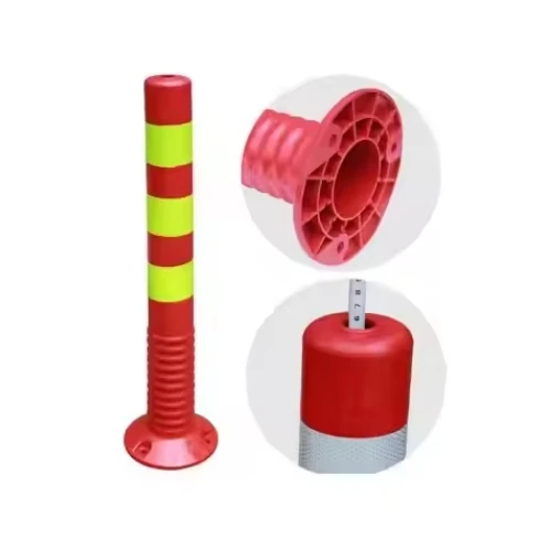 Road Warning Post Parking Guide Marker Lane Divider 75cm Safety Spring PU Traffic Bollard