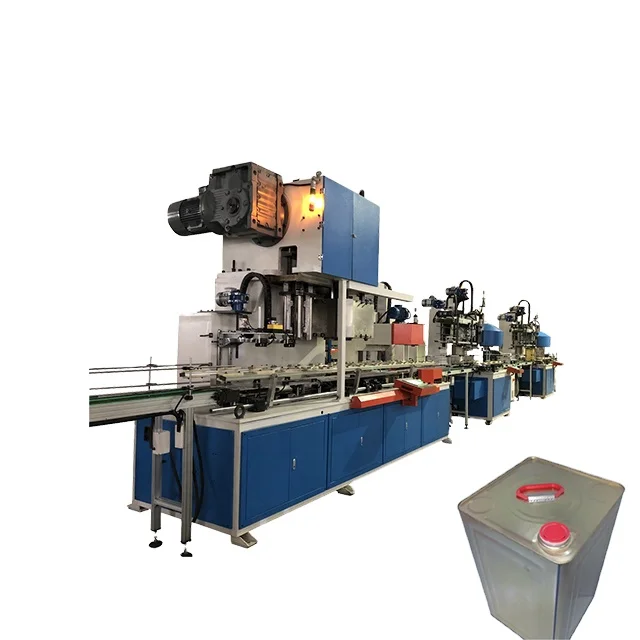 Automatic Oil square Metal Can Making Line / Tin Can Making Machine