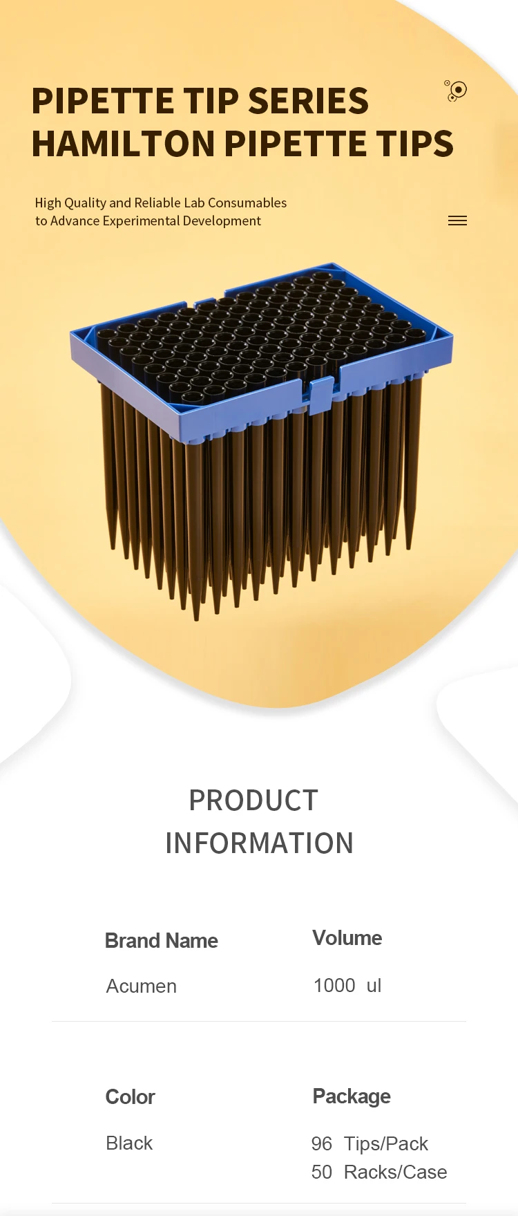 1000ul Hamilton Type Filtered Pipette Tips,Conductive Racked(box