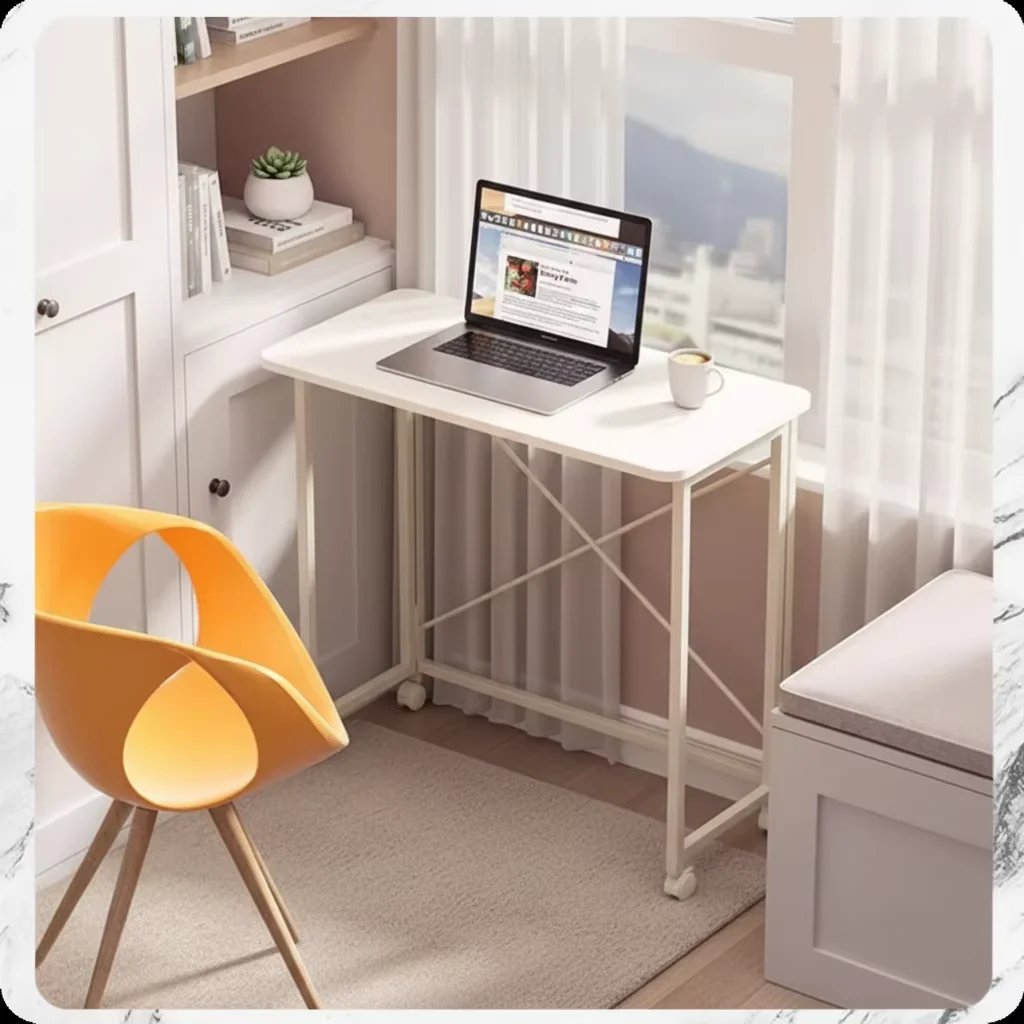 product multifunctional modular small folding desk simple wooden writing table computer desk bed bedside study desks wheels bedroom-10