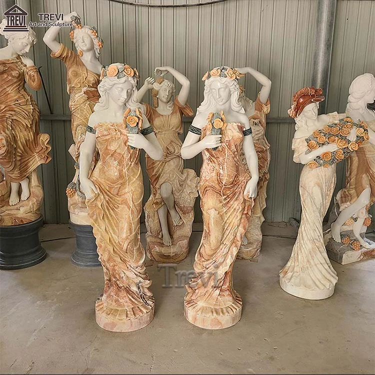 Custom Life Size Marble Lady Statue Coloured Marble Statues Of Sexy