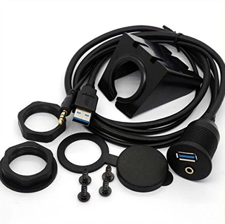 Usb Rav4 Cavo AUX-O Pour Presa AUX Del Cruscotto Dell'auto USB, Connettore USB Integrato Nel Cruscotto Dell'auto Spina AUX Da 3,5 Mm Con Accessorio Di Ricambio Pour Cavo Di Prolunga Da