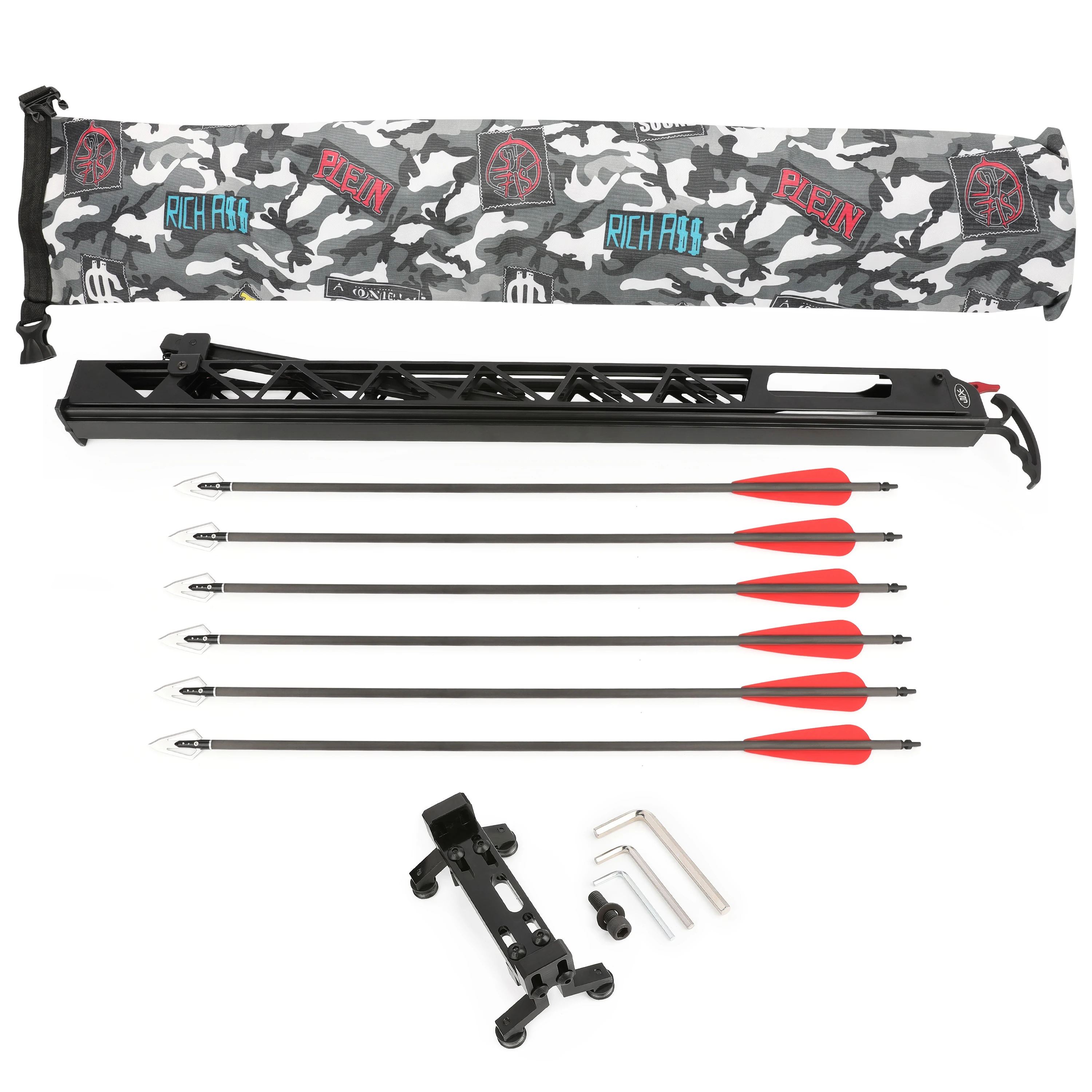 Powerful Compound Bow Metal Shooting Catapult Continuous Fire Magazine Steel Ball or Arrow for Outdoor Small Hunting Game