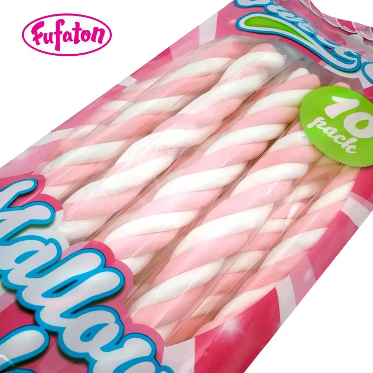 Fruit Flavored Colorful Long Twist Marshmallow Candy