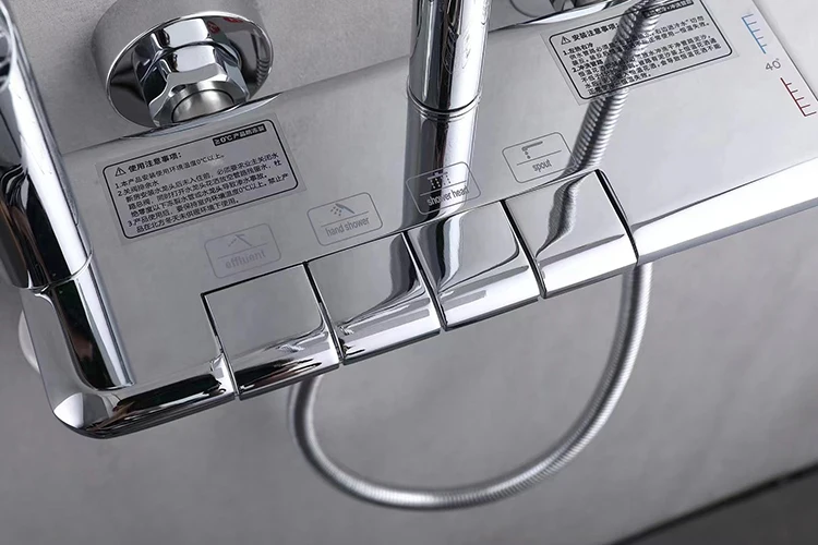 Piano Key Rainfall Juego de columna de ducha termostática Baño