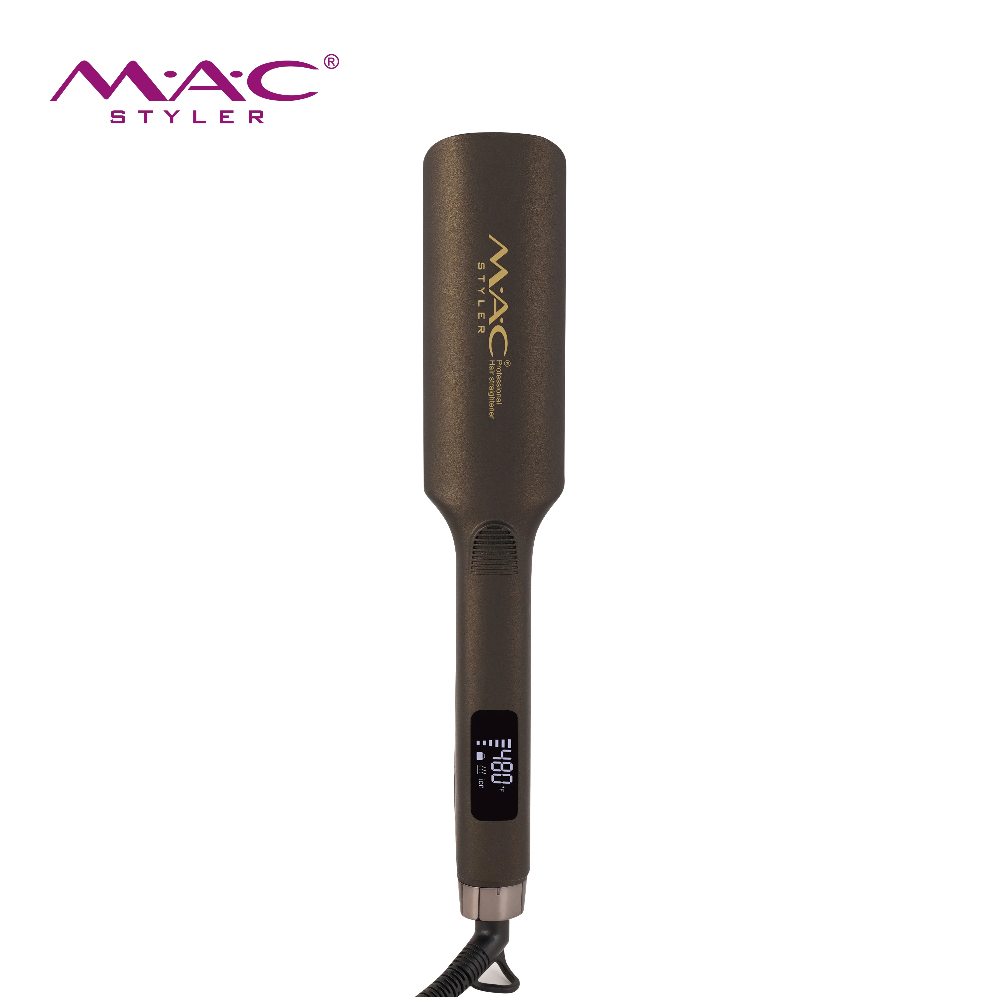 MAC Customize Your Logo Strong Flat Iron Titanium Professional Keratin Hair Treatment 2 Inch Wide Factory Hair Straightener