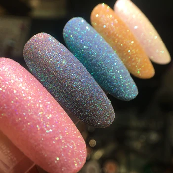 QSHY Private Label Nail Soak Off 3 Color Shiny Glitter Reflective Powder for Nail Art Salon