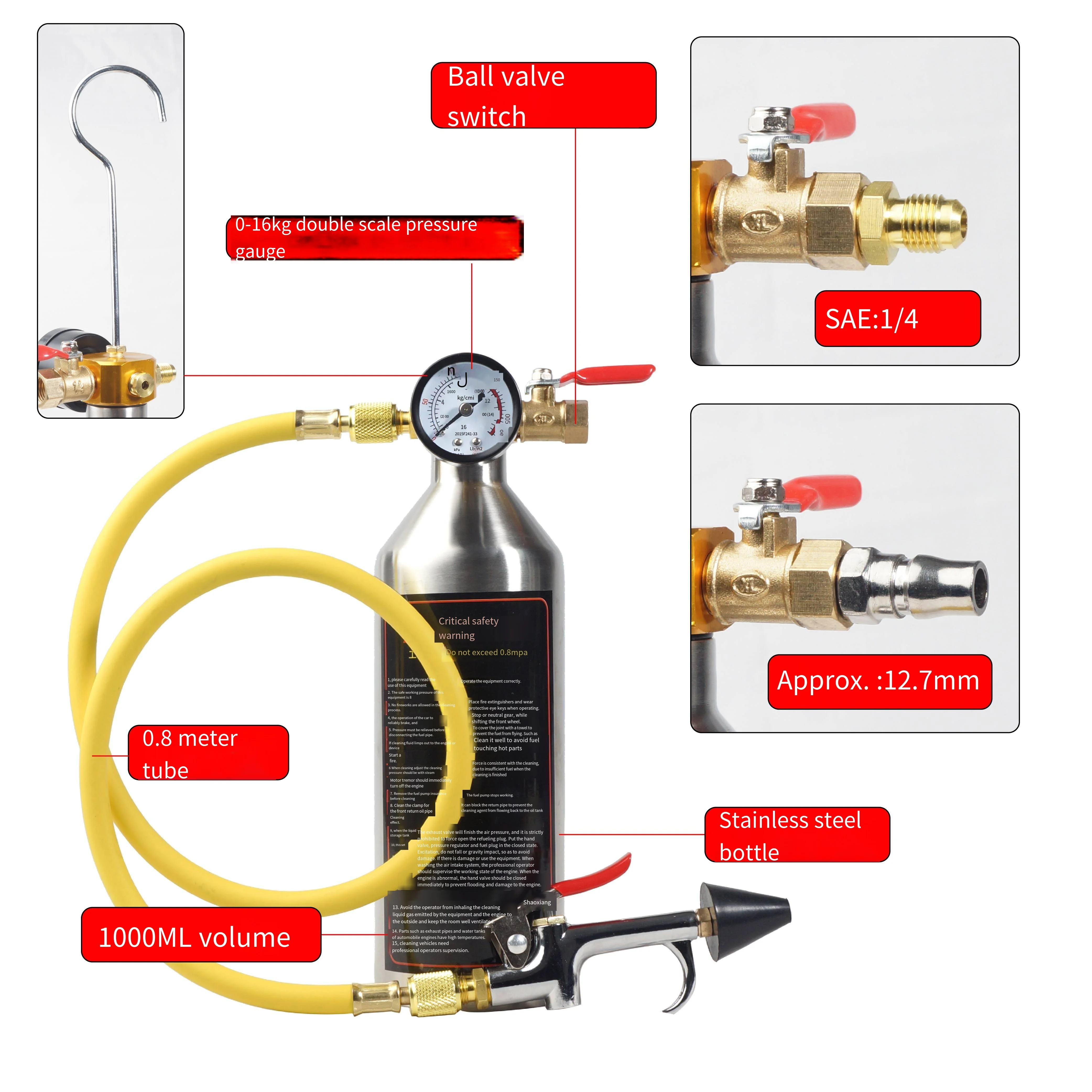 Automotive Air Conditioning Portable Flush Canister Cleaning Tool Set