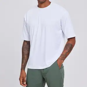 Wholesale Blank T Shirt Customized Plain Oversized Round Neck Sports Tshirt Polyester Lightweight Quick Dry Fitness Gym T Shirts