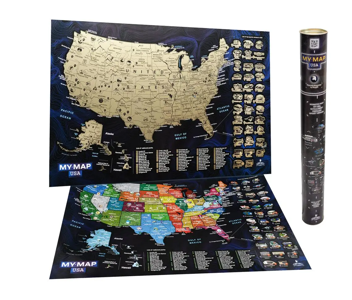 Scratch Off Usa Map Kerst Gift Kaart Met Lijst Van Top Sport Locaties En Alle Nationale Parken Scratch  Off Map Usa Travel Kaart - Buy Gratis Desigh Scratch Off Tour Kaart,Hoge  Kwaliteit Scratch Off Map,Bedrukt Logo