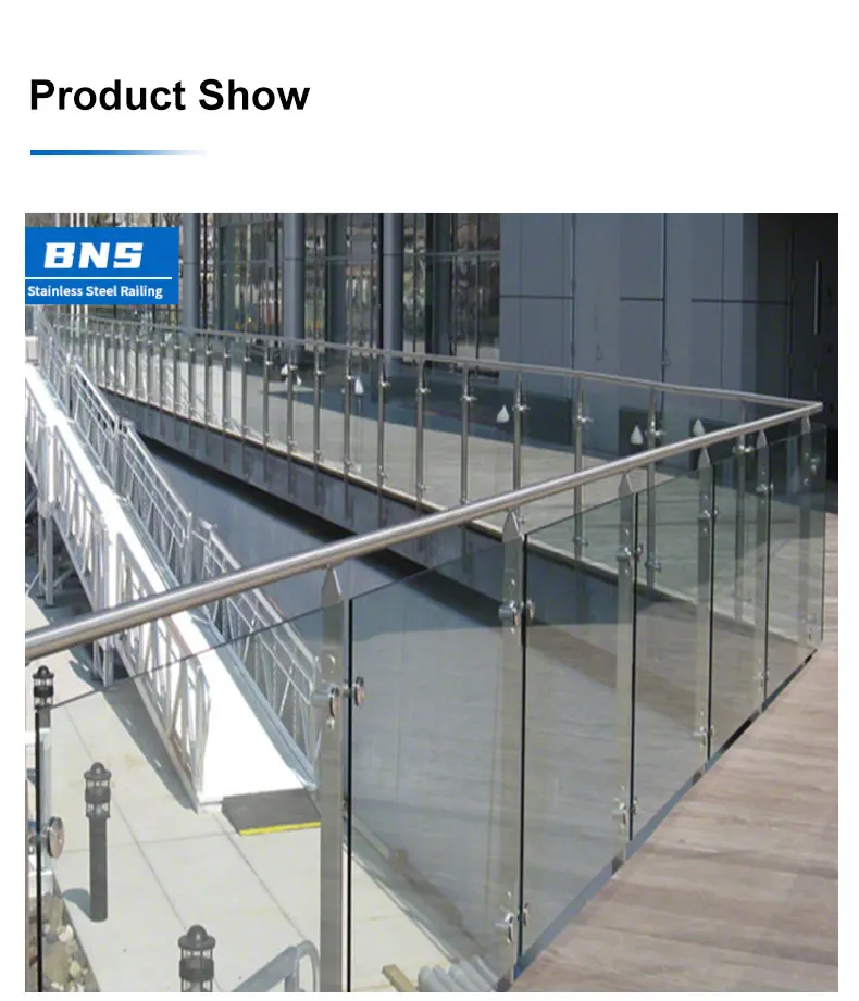 BNS Outdoor Glass Railing Stair Balustrades Column Heavy Duty Stainless ...