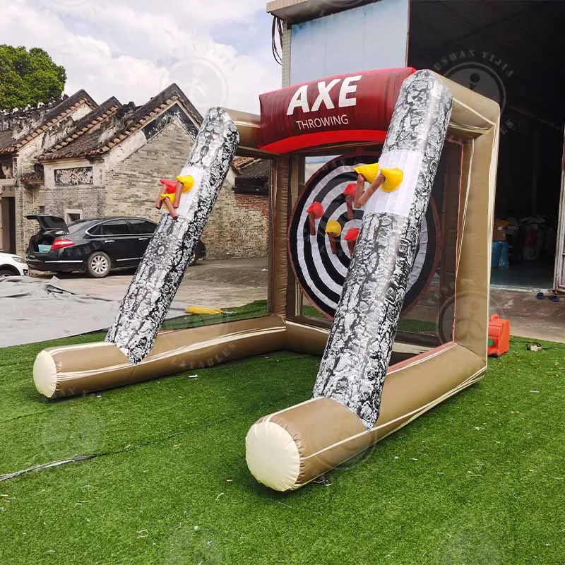 Inflatable Lumber Competitive Sport Axe Throwing Bounce Houses Game For ...