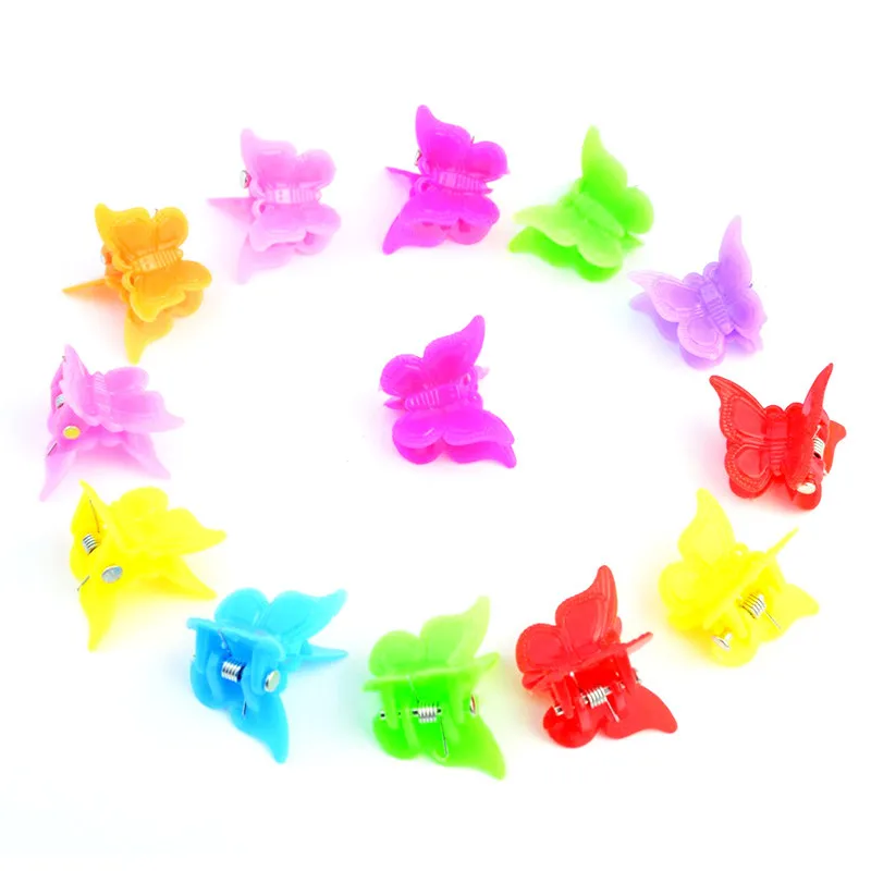 Детские мини заколки-бабочки для волос заколки ручной работы пластиковые разноцветные девочек