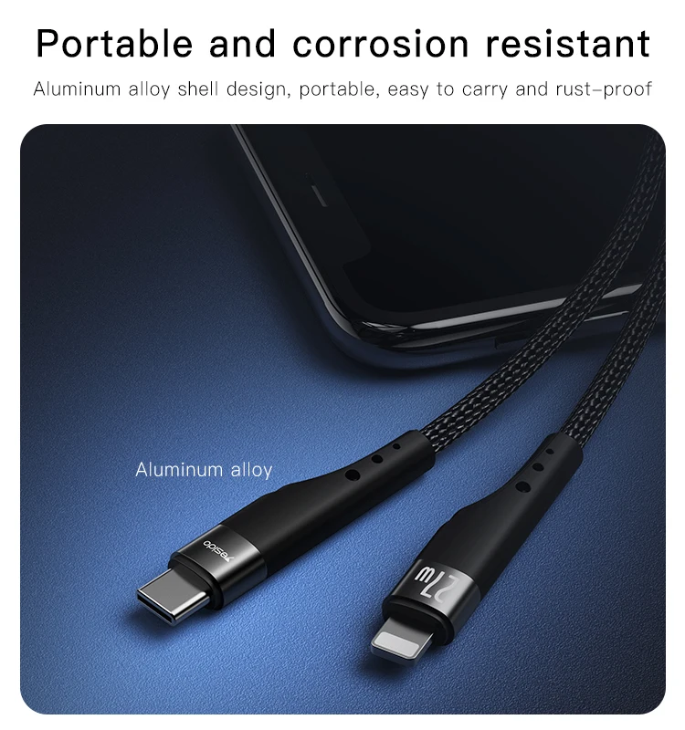 YESIDO 3 Meter Data Cable Type C To Lightning Support Charging And Data Transmission PD 60W Fast Charging Data Cable For iPhone