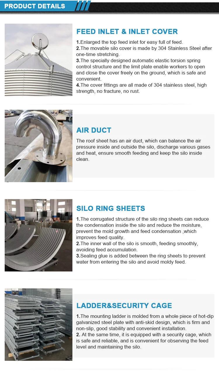 Galvanized Feed Storage Bins Pig Farm Equipment Grain Silos Feed Bin 10