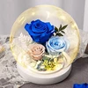 Décoration florale éternelle 3 roses (bleu)