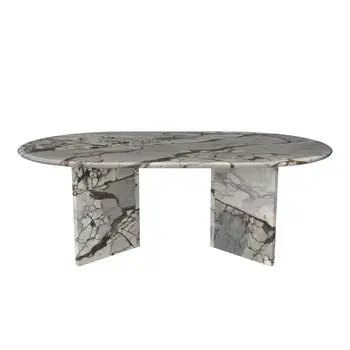 Customized Modern Marble Coffee Table Luxury Home Calacatta Nature Stone Center Table for Living Room
