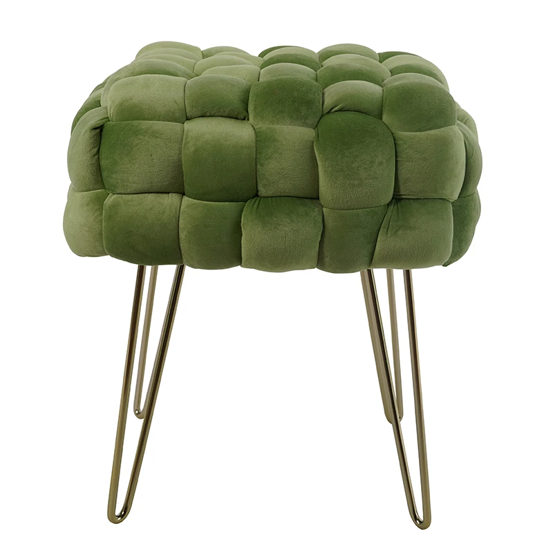 New Design Footstool Ottoman Stool With Gold Legs Footrest