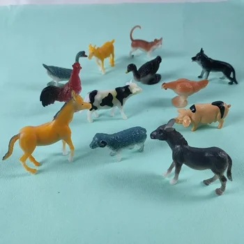 Factory promotion 3D mini plastic farm animal cartoon figurines for education tools prototype collection