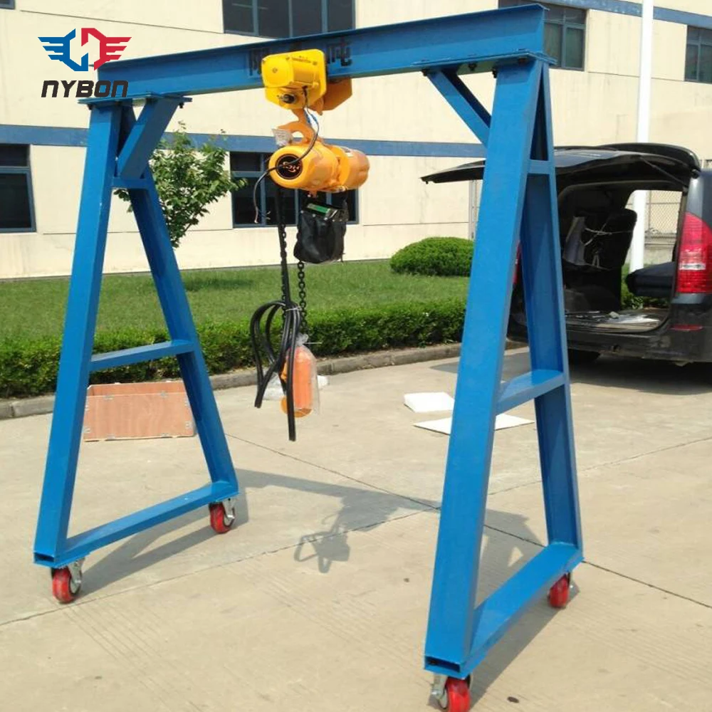 10 Ton Simple Structure Manual Small Mobile Portable Mini Gantry Crane with Chain Hoist