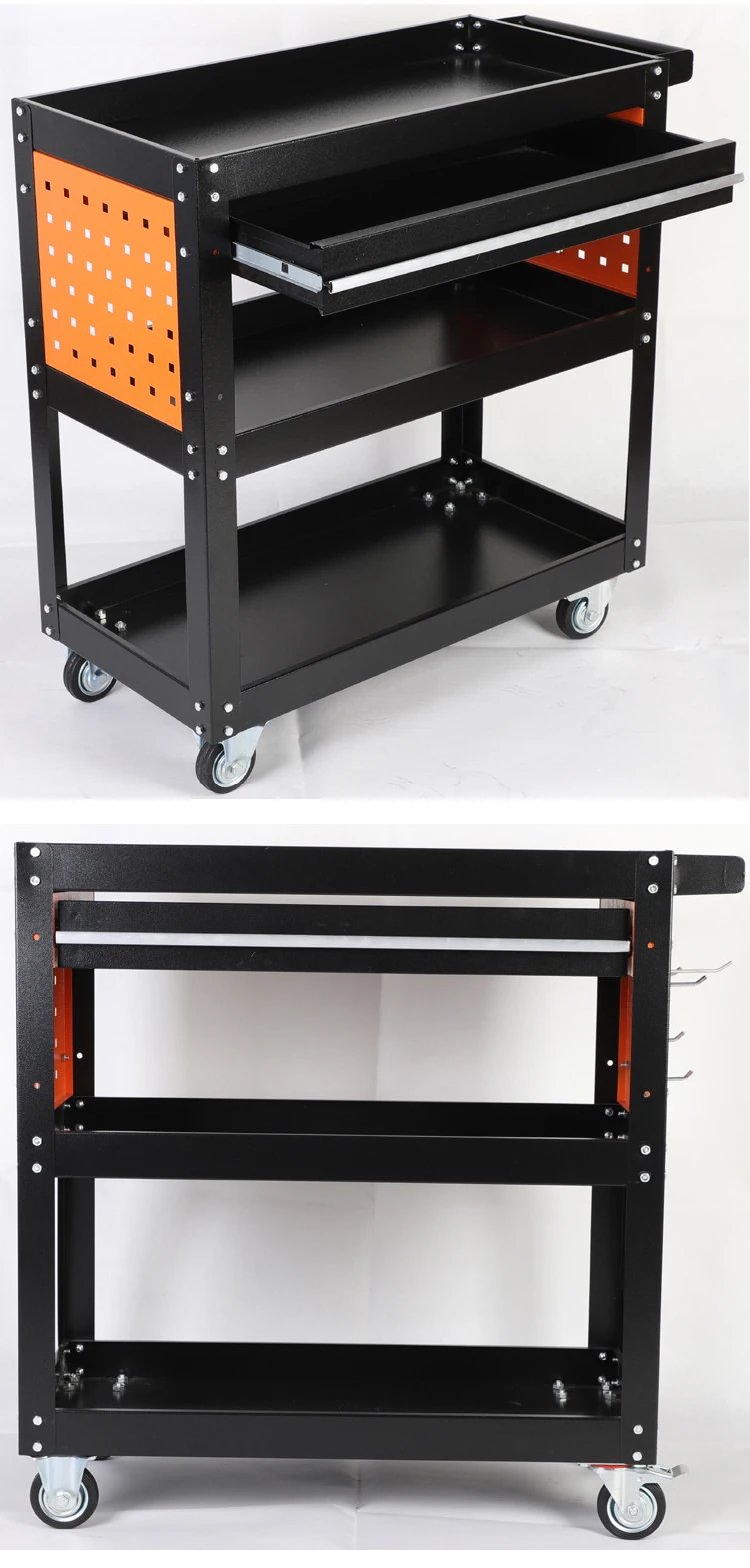 Three-layer 3 Tier Car Maintenance Tools Cabinet Trolley Multi ...