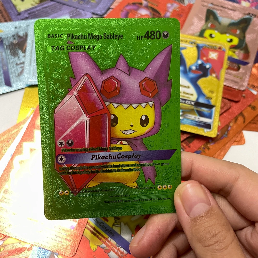 Newest Pokmon Colorful Foil TCG Cards Collection - 55 PCS Ultra Rare GX EX  VMAX Basic Cards for Trading