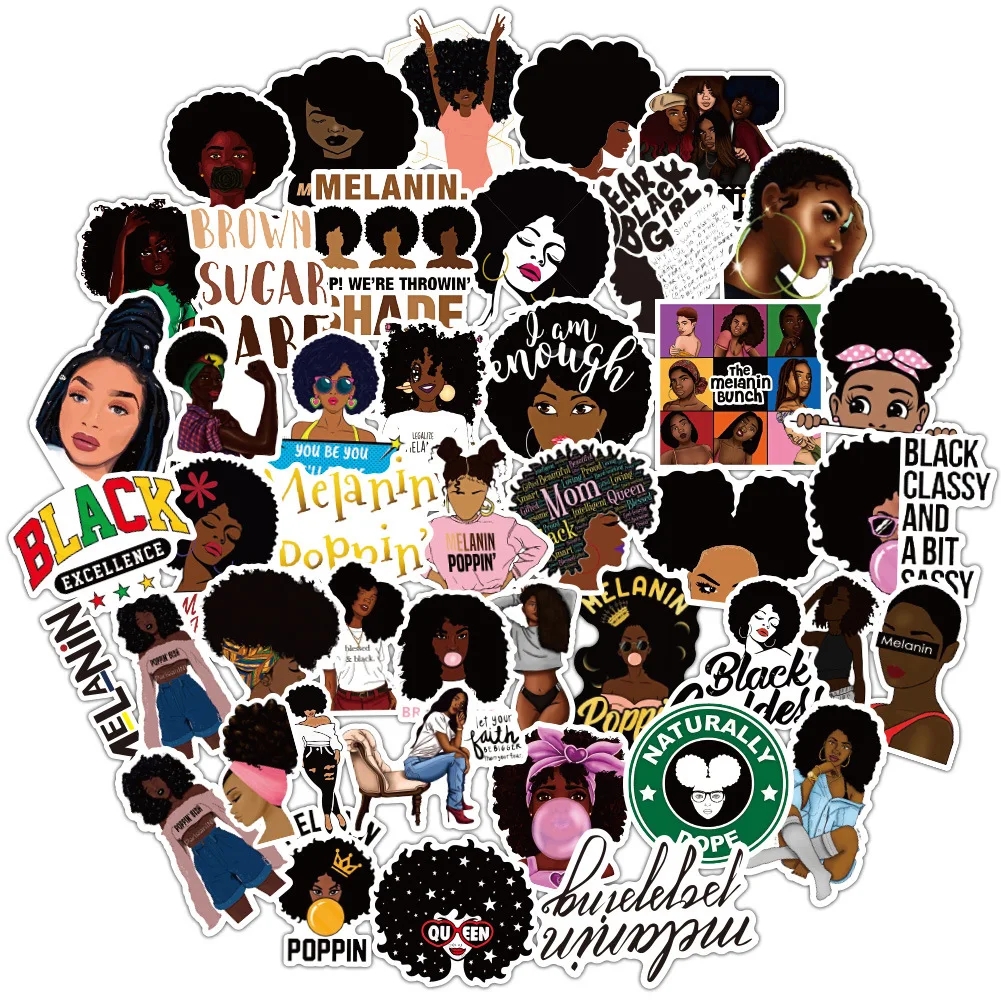 50pcs Black Melanin Poppin Hip Hop Sex Girl Lady Woman Cartoon Decals  Waterproof Diy Laptop Skateboard Pvc Vinyl Stickers - Buy Black Melanin  Poppin Hip Hop Girl Stickers,Black Melanin Poppin Hip Hop ...