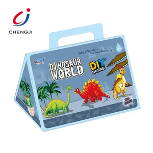 New Triangle Package 22pcs DIY Scene Wild Animal Activity Mini Dinosaur Toy Figure Dinosaur Toy with Play Mat