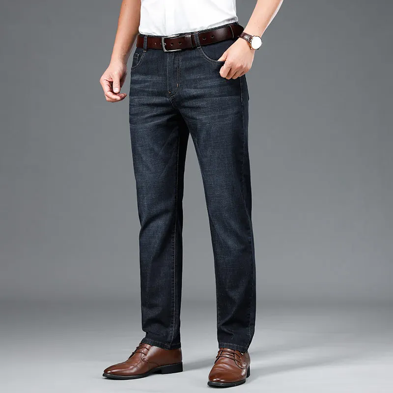 Мужские повседневные Прямые хлопковые джинсы