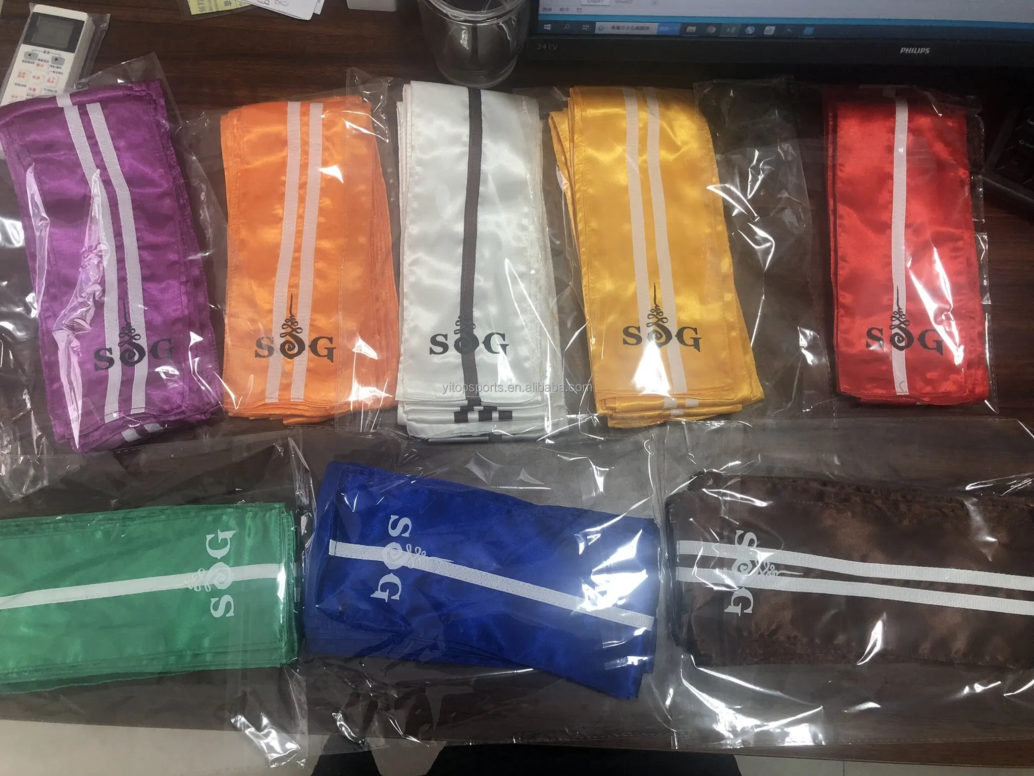 Custom Colorful Silk Satin Kung Fu Belt Taiji Wushu Kungfu Belts Martial Arts Sashes