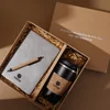 Gris 3 piezas: cuaderno + bolígrafo + taza de café