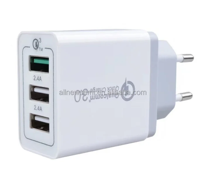 European standard charger qc3.0 fast charging 3usb charging head 2.4a three port American Standard qc3.0 fast charging adapter