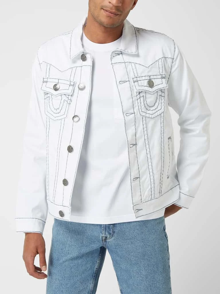 Custom Autumn Winter High Quality Stylish Casual White Trend Vintage Denim Fabrics Custom Denim Jacket Men Men's Jackets