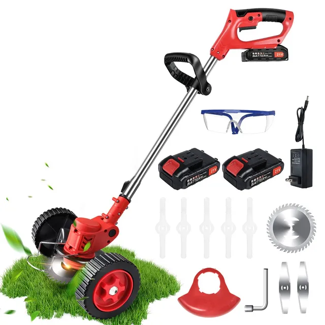 Industrial 21v 125cc Electric Lawn Mower Small Household Weeding Machine Lithium Battery Rechargeable Grass Trimmer DIY