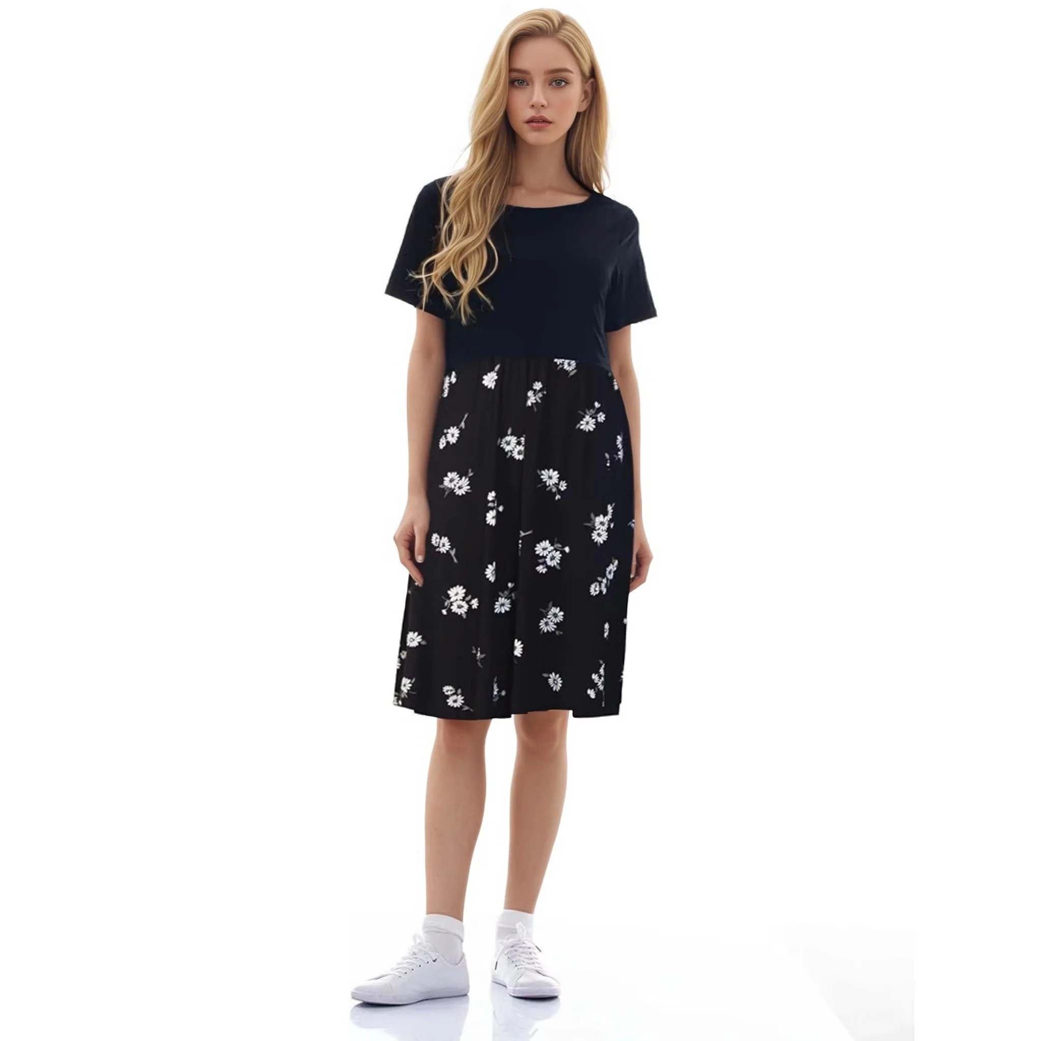 knee length empire waist dress La Femme - 17500 Embellished Square Neck Empire Waist Short Dress 6 / White/Nude main image 0