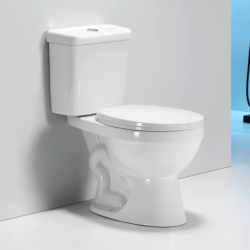 Factory wholesale cheap sanitary ware inodoro elongated toilet set bathroom water closet siphonic 2 two piece ceramic wc toilet manufacture