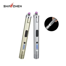 Wholesale Electric Double Arc USB Kitchen Lighter Custom Long Candle Rechargeable Plasma Flameless Metal for Cigarettes Weddings