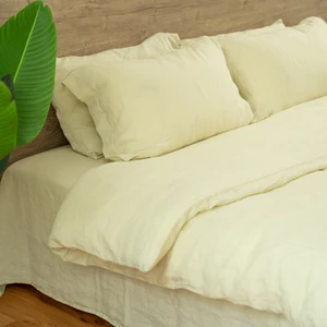100% Pure Linen Bedding Set Linen Pillowcase Quilt Cover Bed Sheet for Hotel and Home with Washed Service