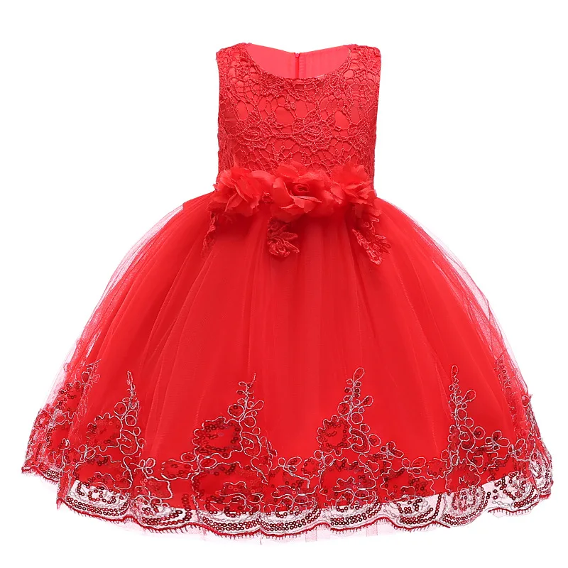 2-12 Years Girl Sequin Embroidered Wedding Dress Evening Princess Dress ...