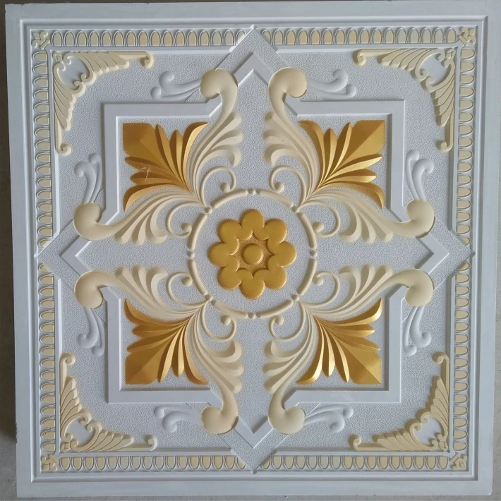 Embossed Handpainted Grg Colored Gypsum Ceiling Tiles Glassfiber