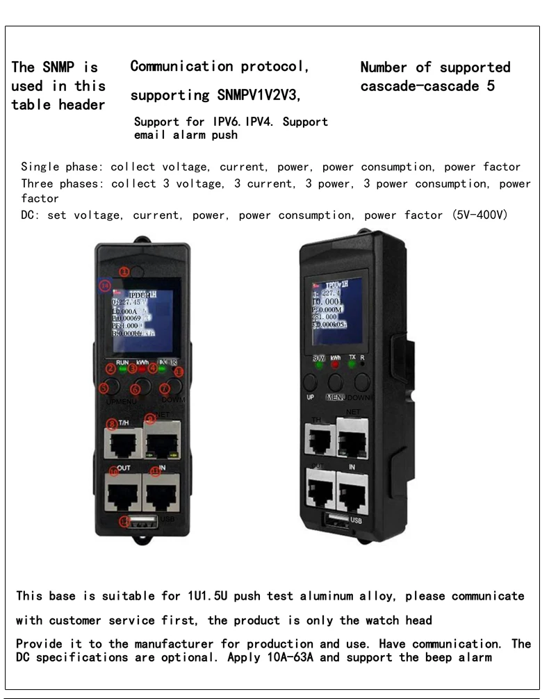 Smart PDU Meter Ethernet Port TCP SNMP 485MODBUS| Alibaba.com