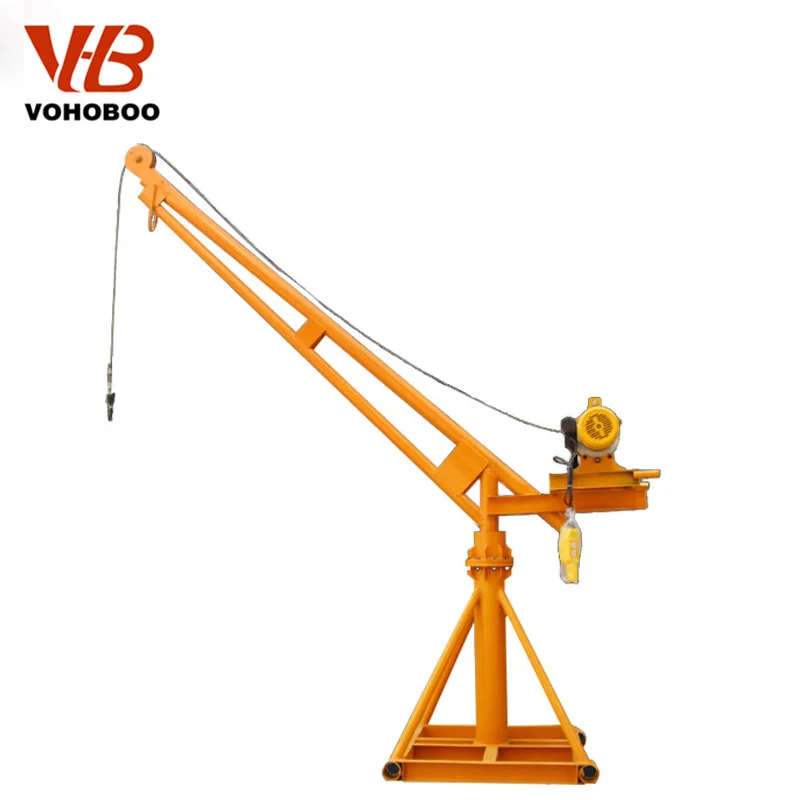 Lifting Equipment 300kg 500kg 800kg 1000kg Hand Operation Mobile Mini Crane Portable Small Lift Floor Crane