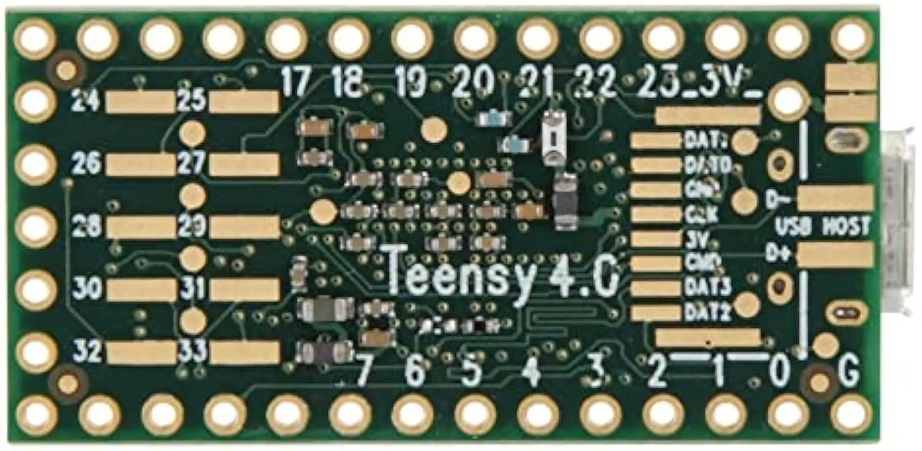Teensy 4.0 マイクロコントローラ開発ボード（ロック可能版、ピンなし）